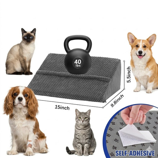 Mashelly 40D Density Foam Dog Ramp for Staircase, with Anti-Slip Bump, Indoor with Self-Sticky Pads to Fix, Pet Ramp Steps Stairs for Small Dogs Cats, 6Pack, Gray