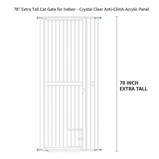 78" Extra Tall Pet Gate for Doorways,27.5"-37" Adjustable Wide,Jump Proof Barrier for Doorways Stairs Kitchen,No Drilling Auto-Close Gate for Doorways,Safe for Cat Dog