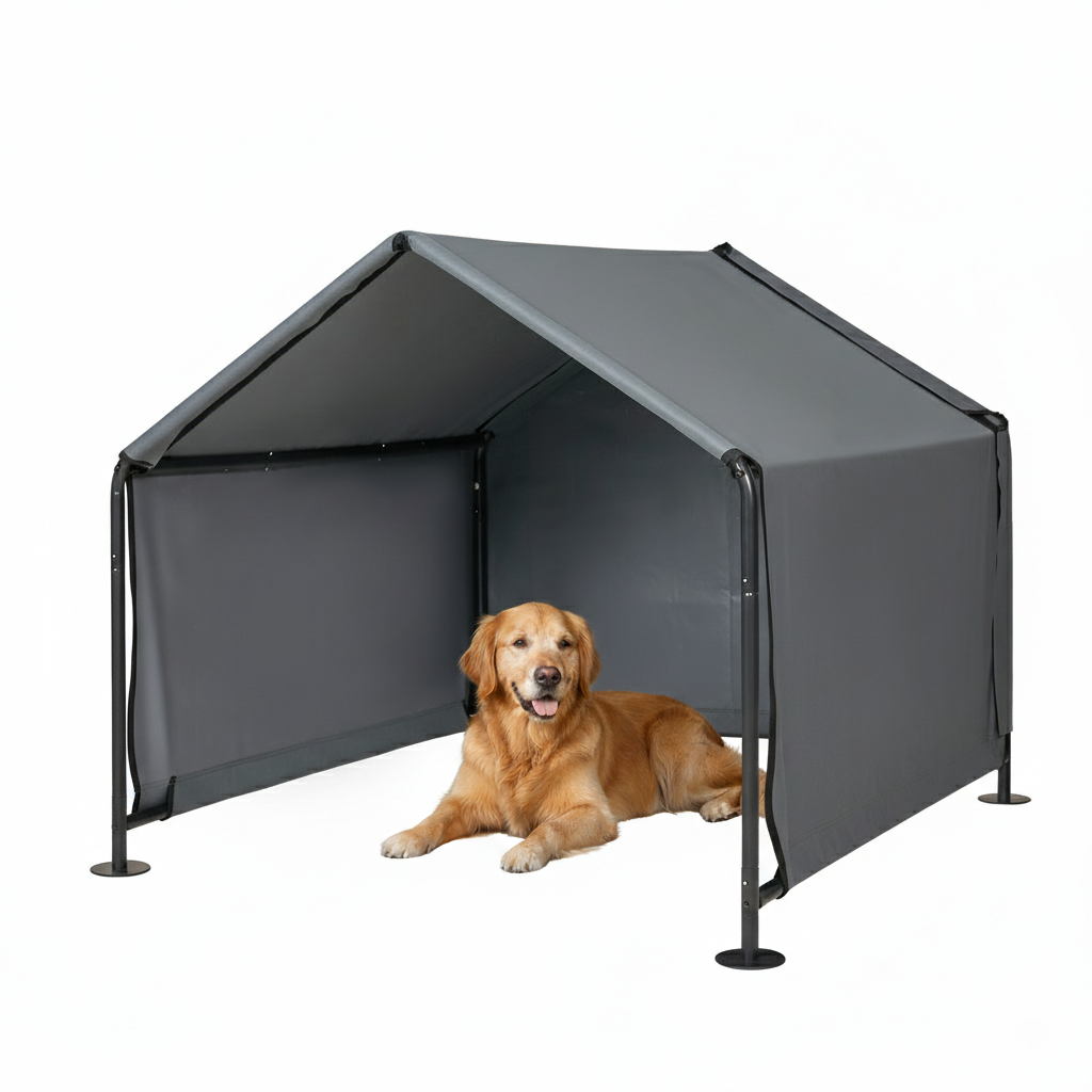 Large Dog Shades for Outside， Outdoors Sun Rain Canopy Pet House, Waterproof Pet Canopy Shelter，for Small Animals，Outdoor Kennel for Small Dogs，47.2" x 47.2" x 39.4"