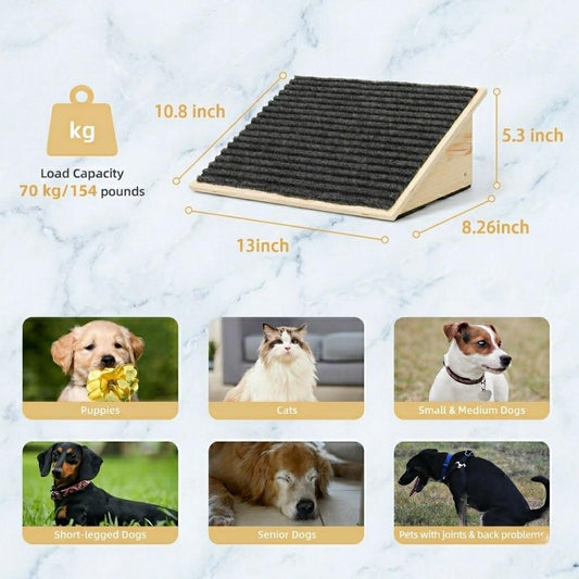 Mashelly Wooden Dog Ramp for Stairs，Pet Steps for Staircase Ramp for Dogs Cats, Suits for Small Medium Large Dogs Cats, Need Installation, 2 Pack