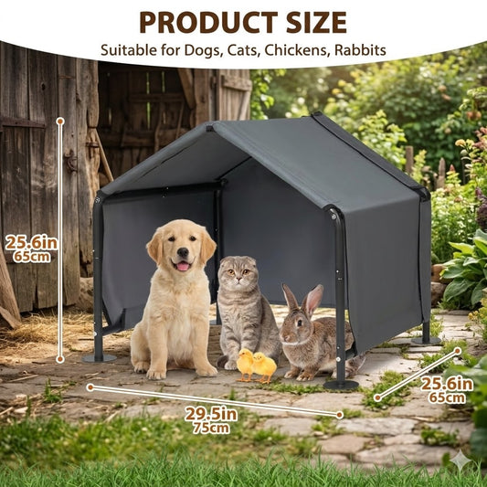 Dog Shades for Outside - Outdoor Dog Kennel for Small Dogs,Waterproof Pet Canopy Shelter for Small Animals with Ground Nails,Outdoor Sun Rain Canopy Pet House,29.5”x25.6”x25.6”