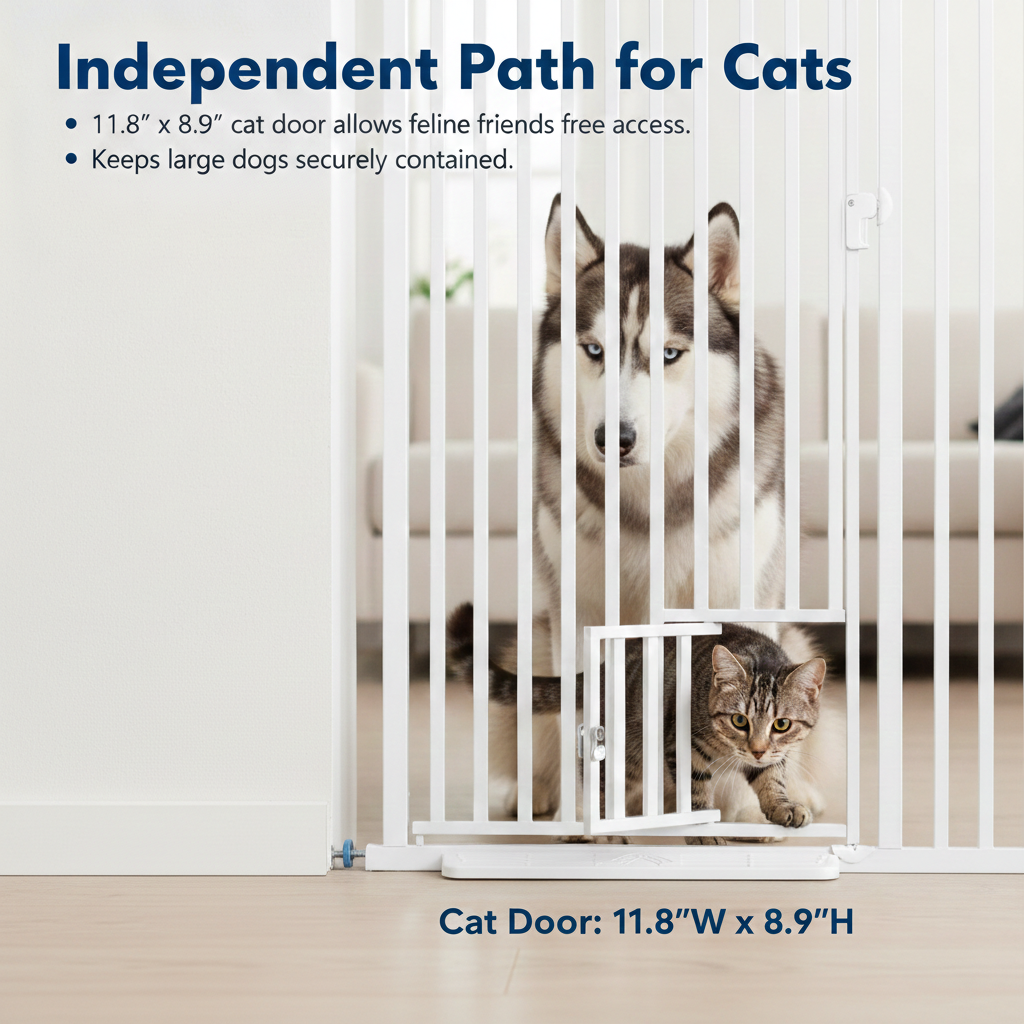 78" Extra Tall Pet Gate for Doorways,27.5"-37" Adjustable Wide，Jump Proof Barrier for Doorways Stairs Kitchen，No Drilling Auto-Close Gate for Doorways,Safe for Cat Dog