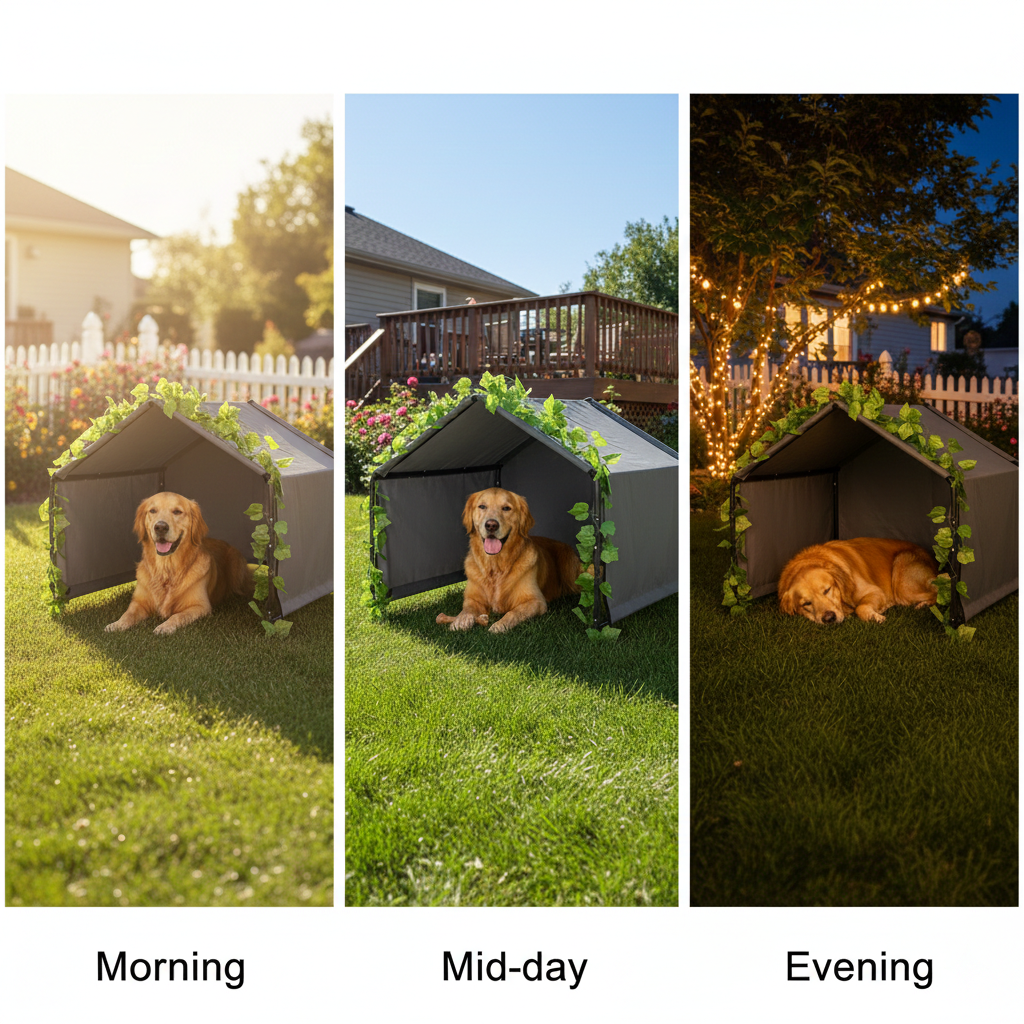 Large Dog Shades for Outside， Outdoors Sun Rain Canopy Pet House, Waterproof Pet Canopy Shelter，for Small Animals，Outdoor Kennel for Small Dogs，47.2" x 47.2" x 39.4"