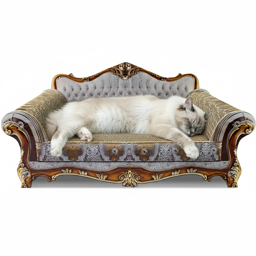 Cat Scratcher Sofa Bed, Scratch Lounge with Catnip,Scratcher for Indoor Cats Kittens Kitties,Couch Shaped Cat Scratching Board