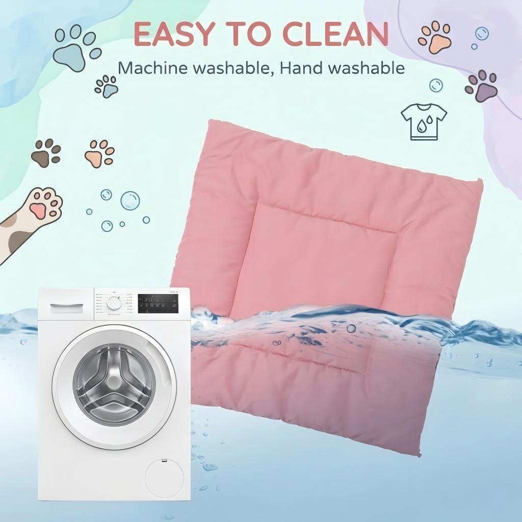 Mashelly Indoor Dog Tent House Bed with Removable Cover, Cozy and Comfortable Puppy, Cat, and Rabbit Kennel Bed/Playhouse Tent with Washable Cushion，Pink, 26 x 25 x 25-in